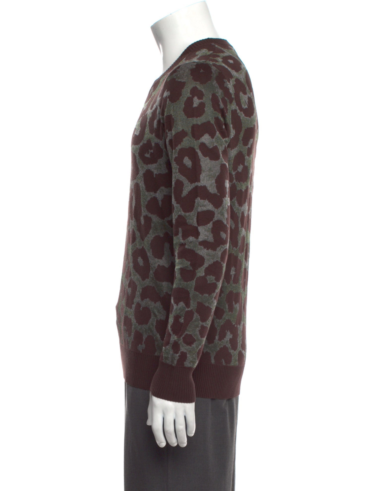 Dries Van Noten Animal Print Crew Neck Pullover